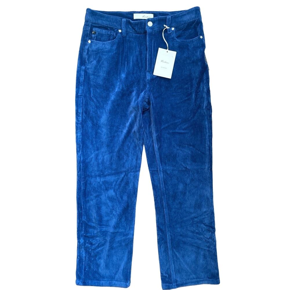 NWT Kancan Corduroy Straight Leg Pant In Blue Size 6